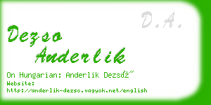 dezso anderlik business card